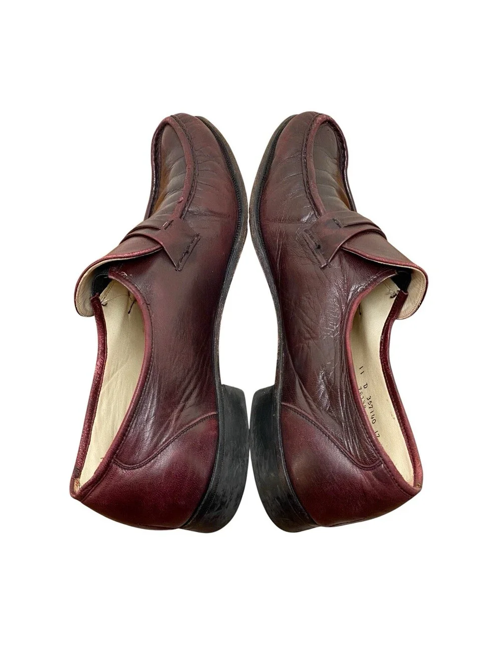 Florsheim 357140 Mens 11D Burgundy Leather Horsebit Bit Loafers Dress Shoes